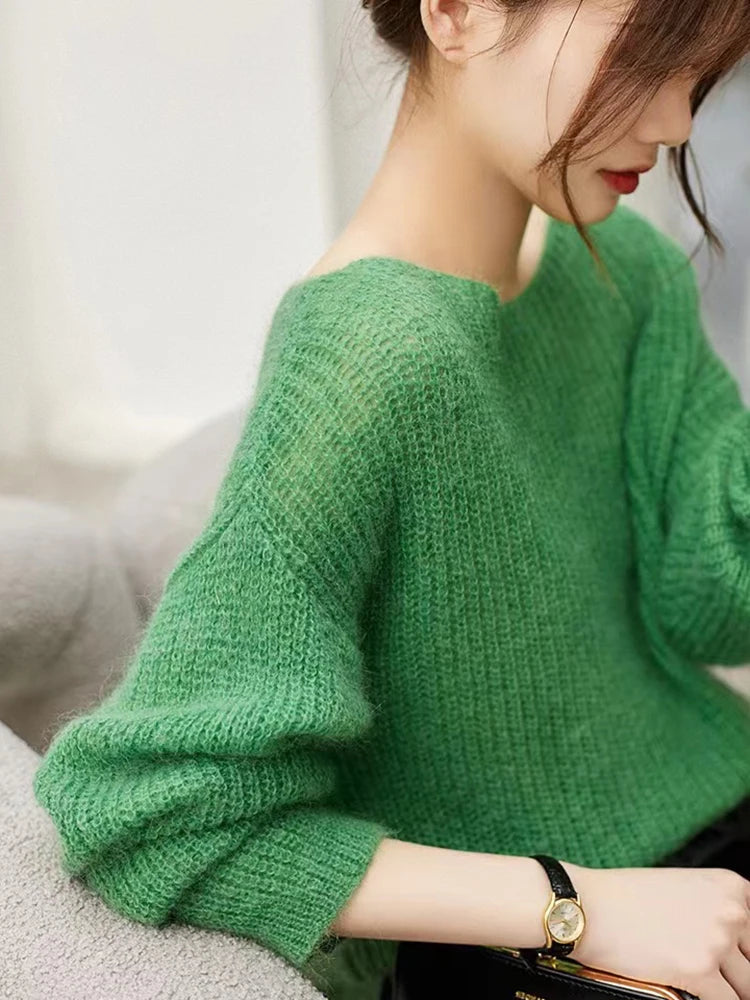 Elegant Sheer Knit Sweater