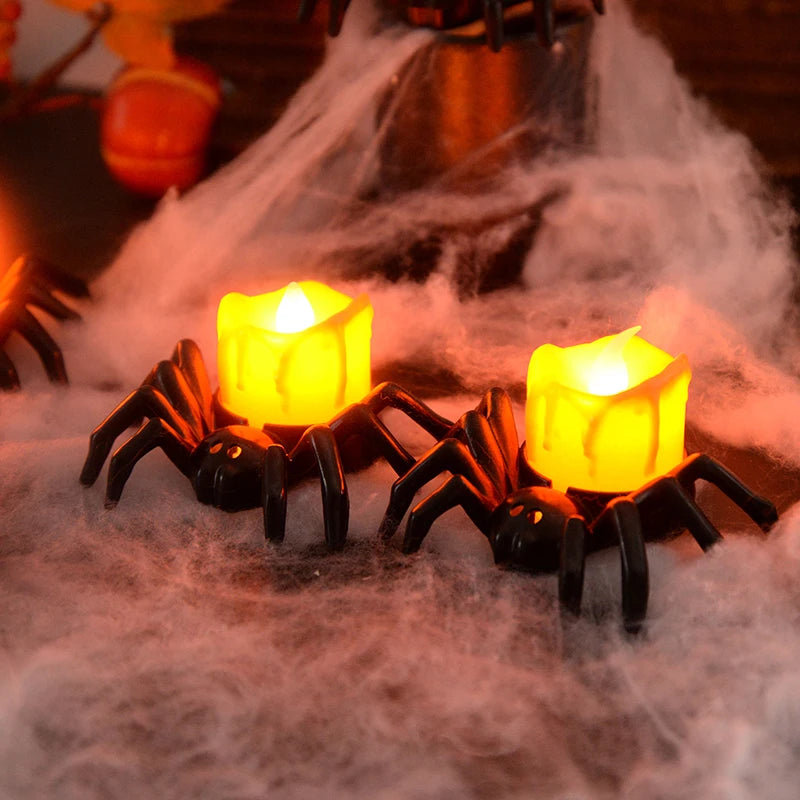 Halloween LED Spider & Pumpkin Candle Light Decor 🎃🕷️