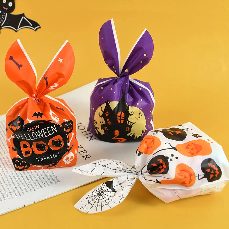 Halloween Pumpkin Bunny Ear Candy Bags