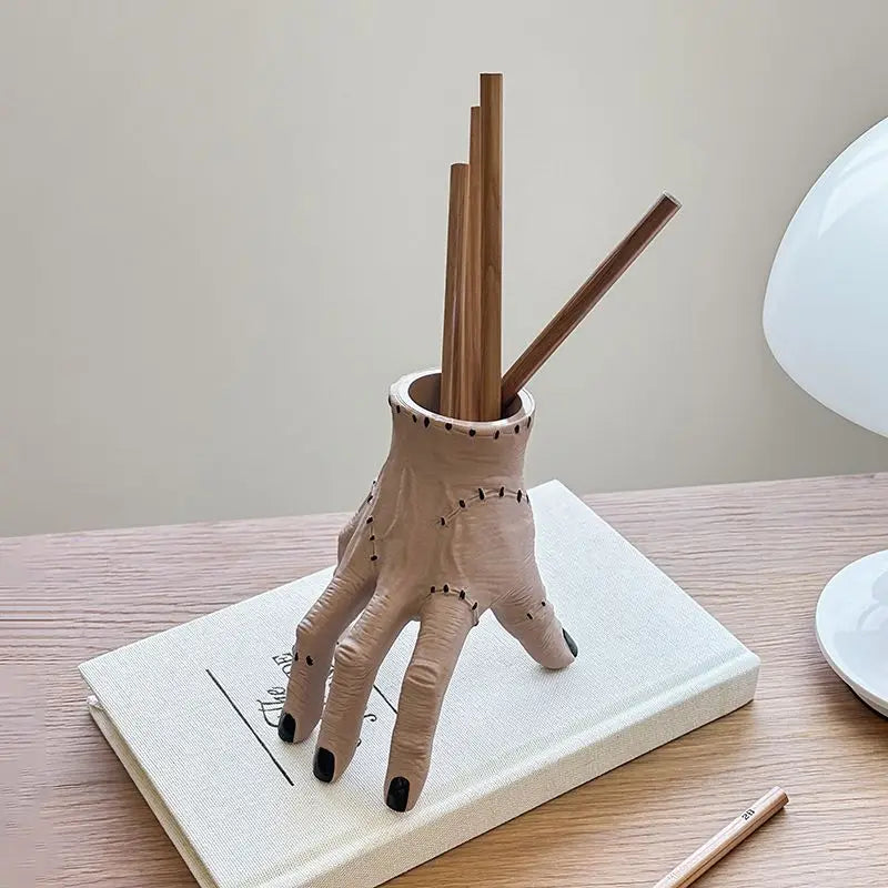Addams Family Hand Halloween Decor – Creepy Hand Planter & Pen Holder