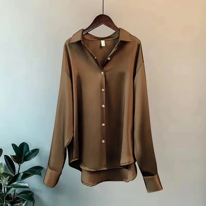 Women’s Elegant Button-Up Long Sleeve Blouse