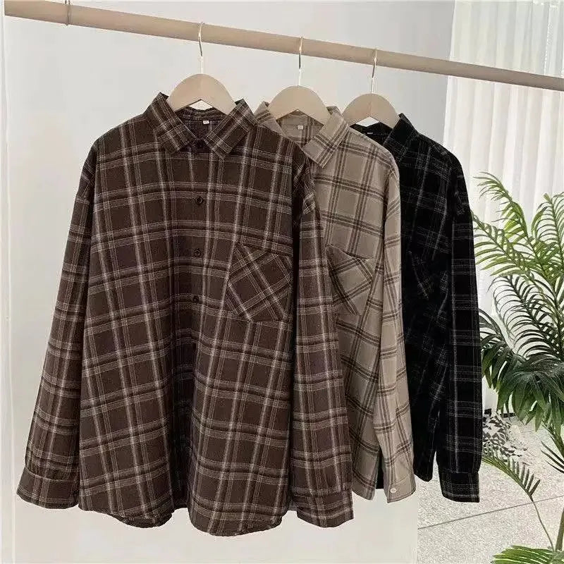 Women’s Oversized Plaid Button-Up Shirt
