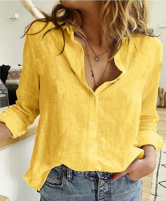 Women’s Classic Linen Button-Up Shirt ✨