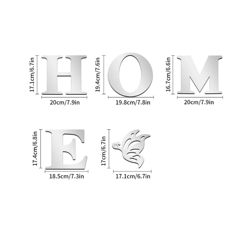 HOME 3D Mirror Wall Decor – Modern Entrance Accent