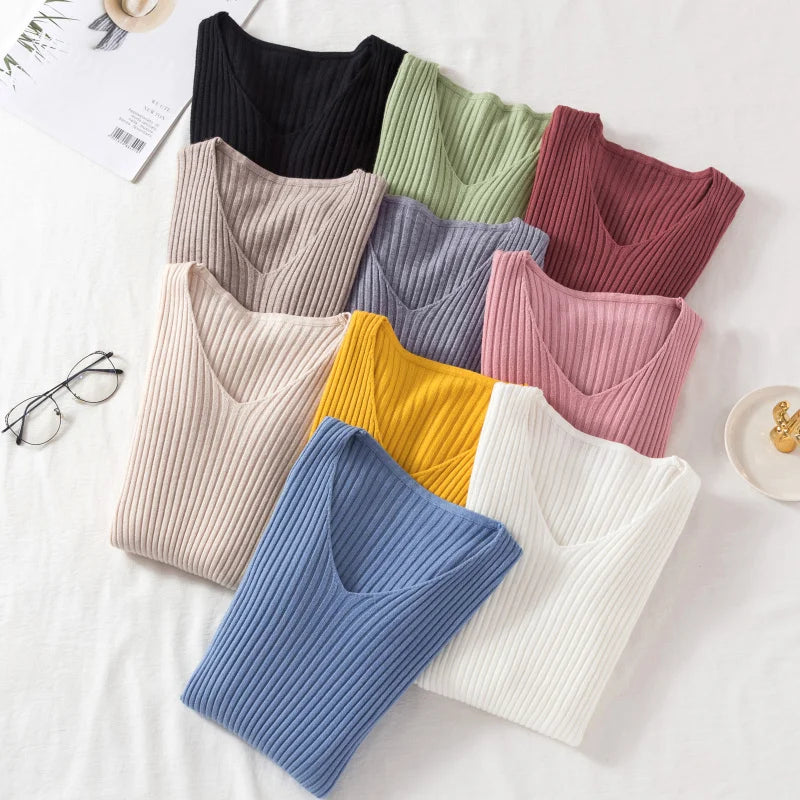 Women’s V-Neck Knit Sweater