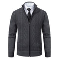 Men’s Warm Cashmere-Knit Padded Jacket – Casual Winter Sweater Coat
