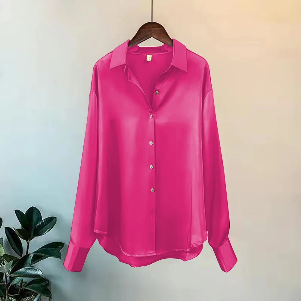 Women’s Elegant Button-Up Long Sleeve Blouse