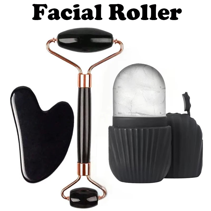 Ice Face Roller & Gua Sha Skincare Set
