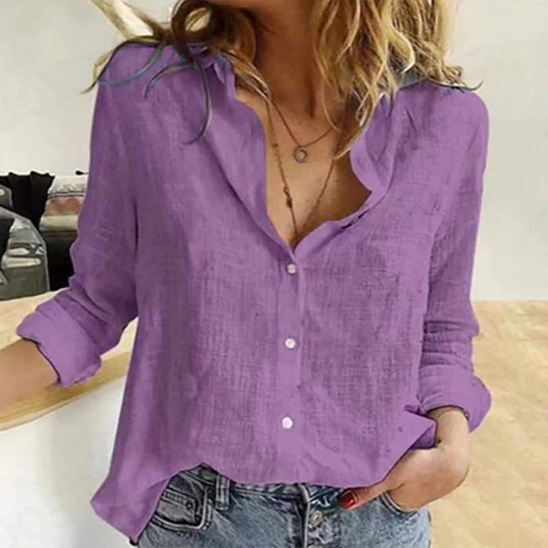 Women’s Classic Linen Button-Up Shirt ✨