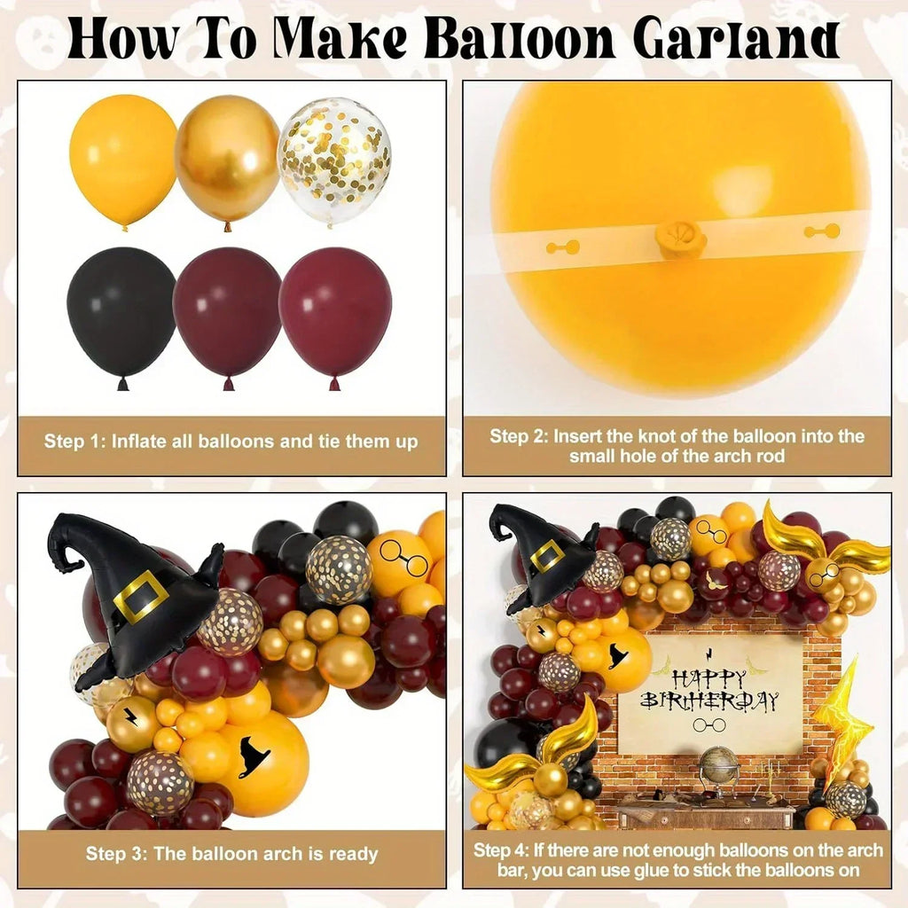 Wizard Magic Balloon Arch Kit – 146-Piece Halloween & Birthday Party Decoration Set
