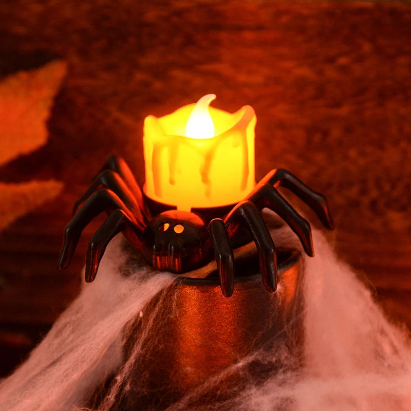 Halloween LED Spider & Pumpkin Candle Light Decor 🎃🕷️