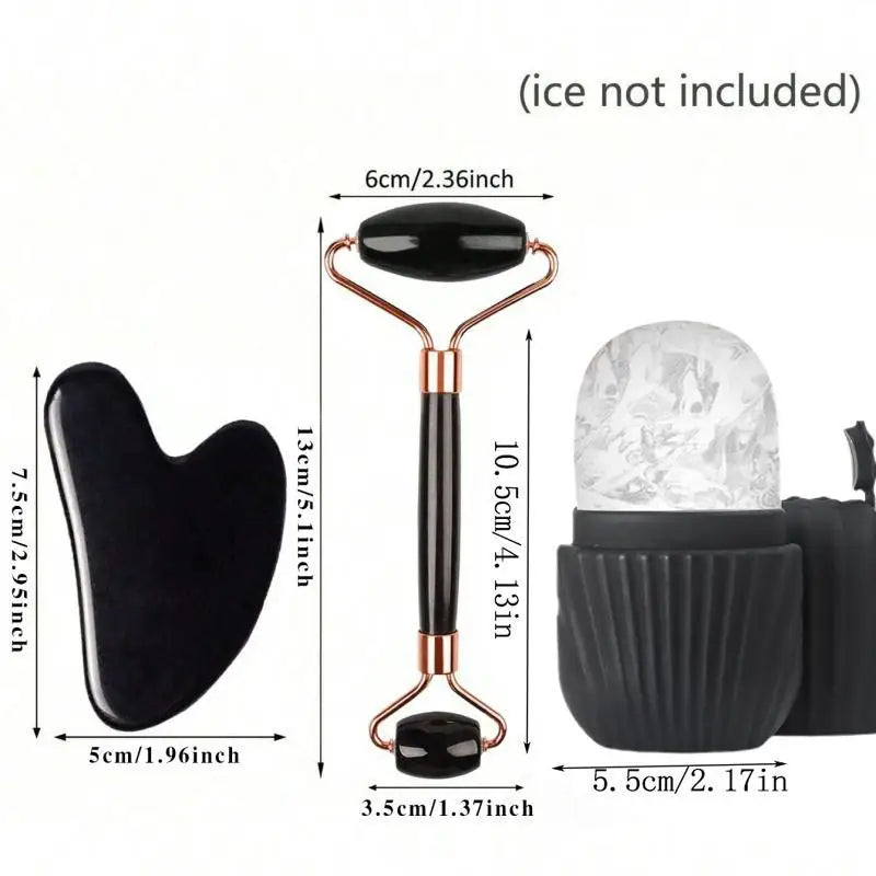 Ice Face Roller & Gua Sha Skincare Set