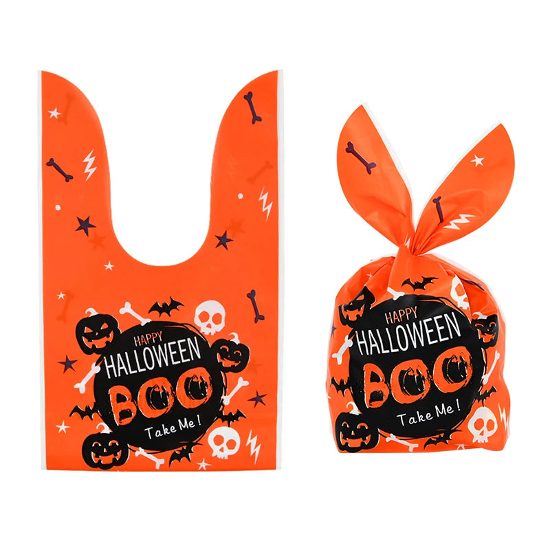 Halloween Pumpkin Bunny Ear Candy Bags