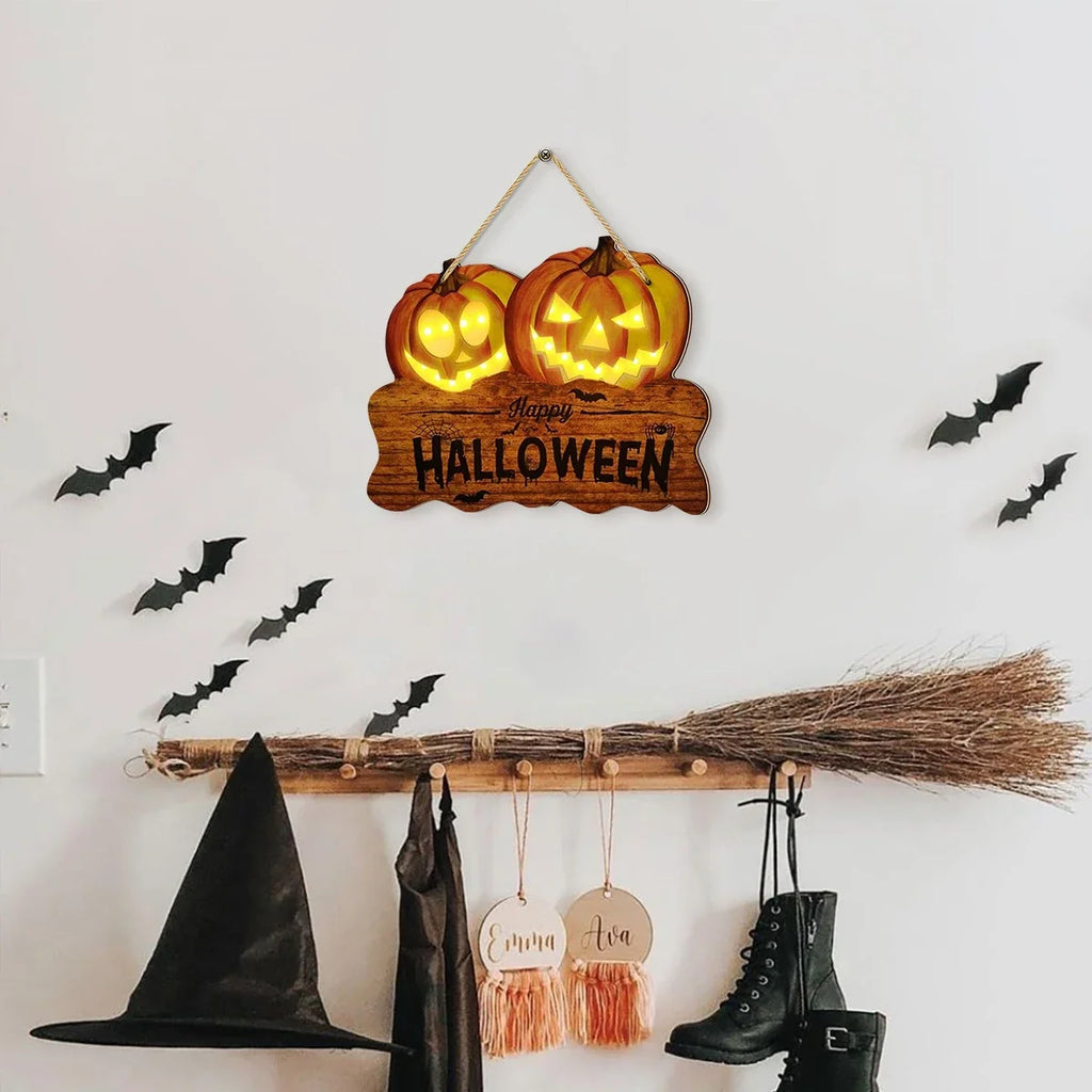 Light-Up Pumpkin Halloween Sign 🎃✨