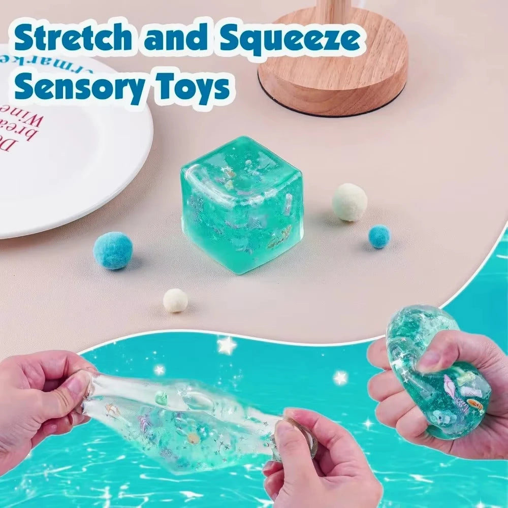 Ocean Cube Sensory Squishy Fidget Toy 🌊🧊
