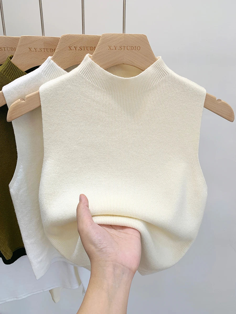Women’s Knitted Sleeveless Sweater Tank Top