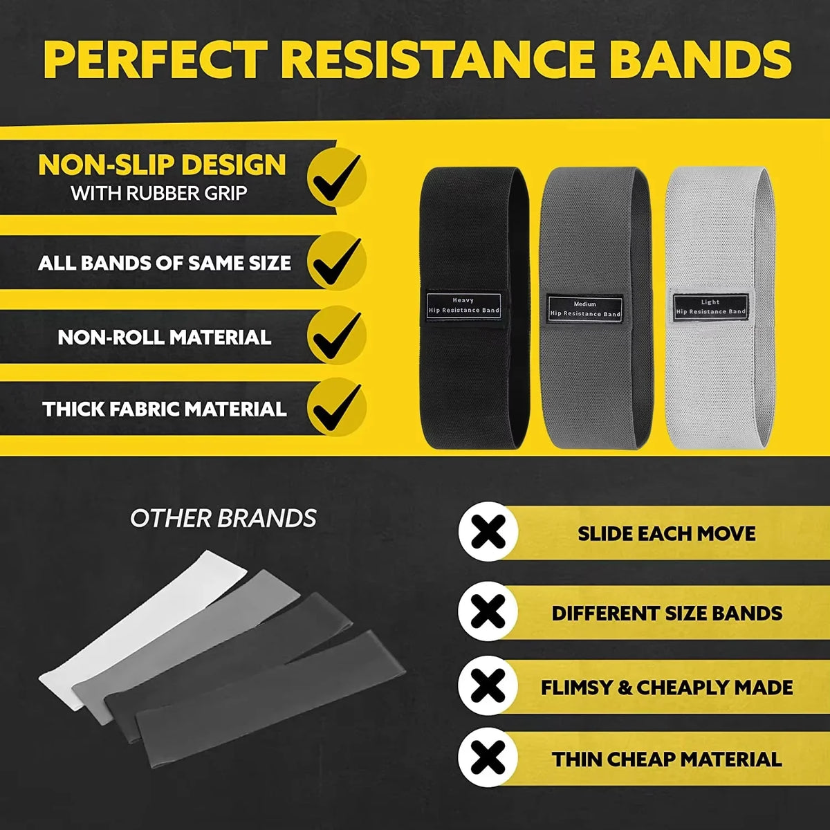 Fabric Resistance Glute & Booty Bands – Hip & Thigh Workout Loops