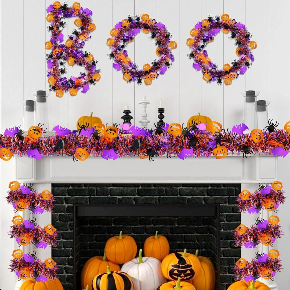 Haunted Halloween Bat & Pumpkin Door Wreath 🎃🦇