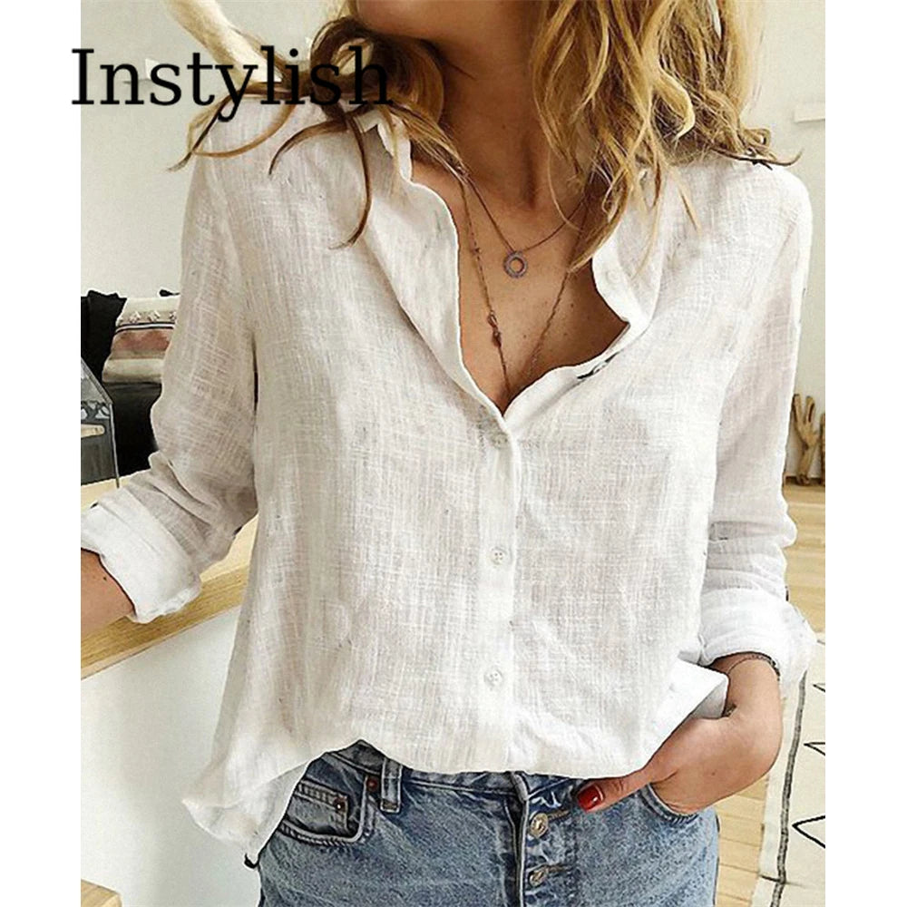 Women’s Classic Linen Button-Up Shirt ✨