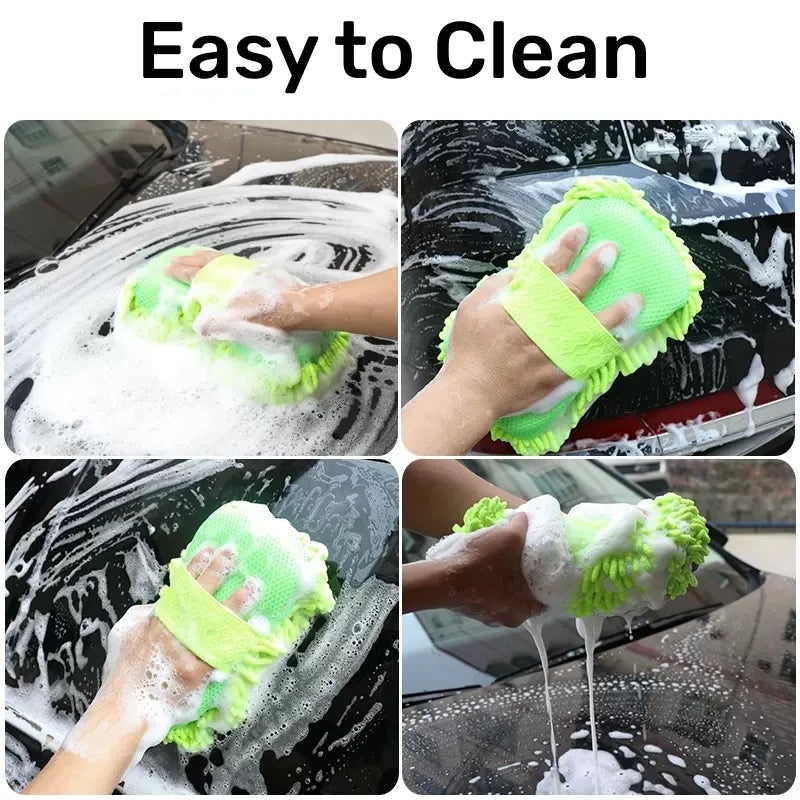 Microfiber Car Wash Sponge & Detailing Cleaning Kit