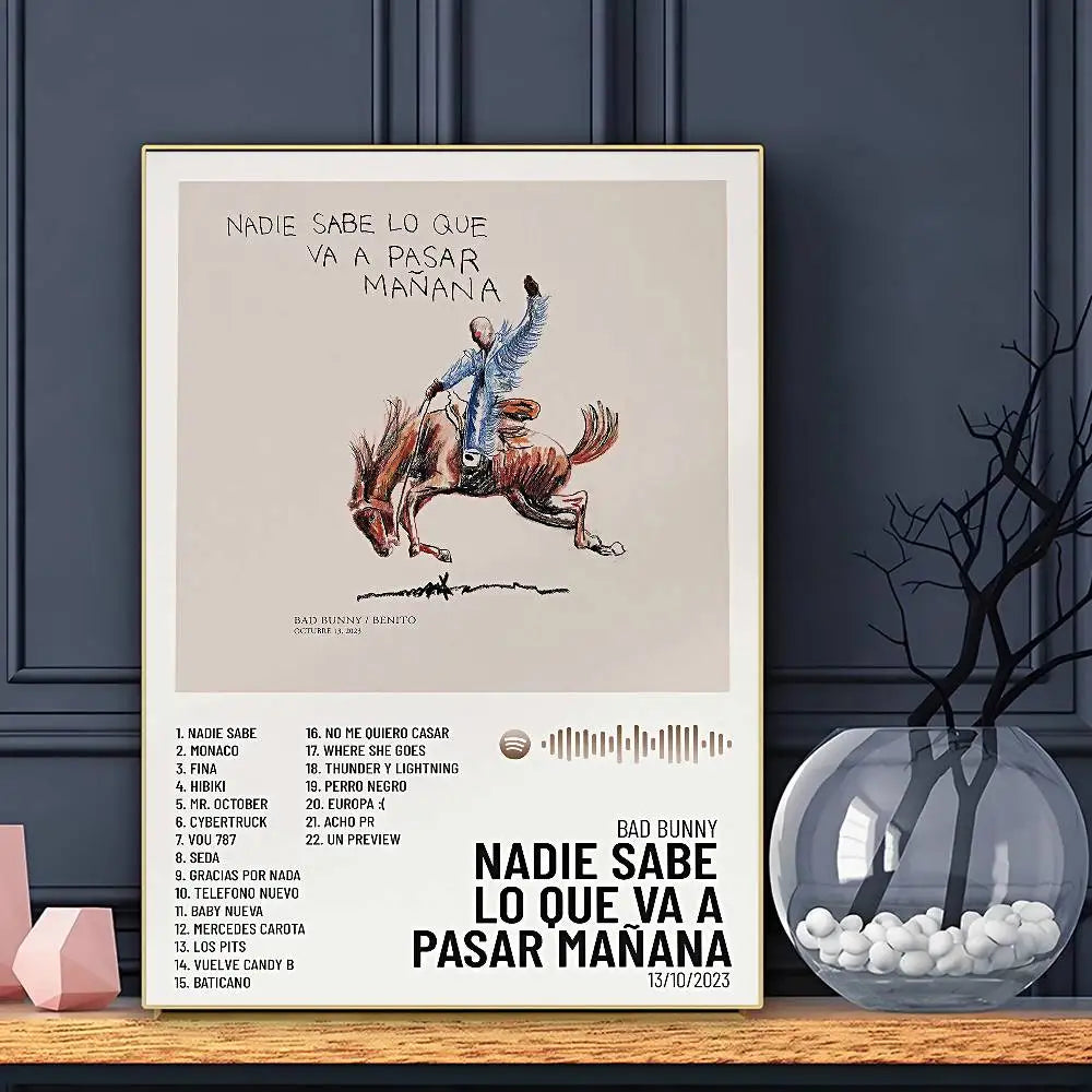 Bad Bunny “B-Bad” Music Poster – Stylish Wall Art
