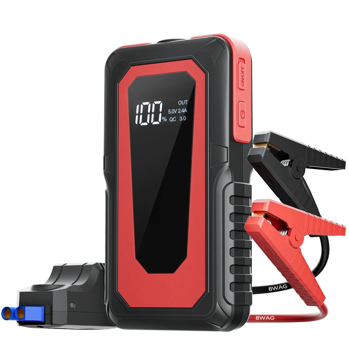2000A Heavy-Duty Car Jump Starter with Wireless Charging