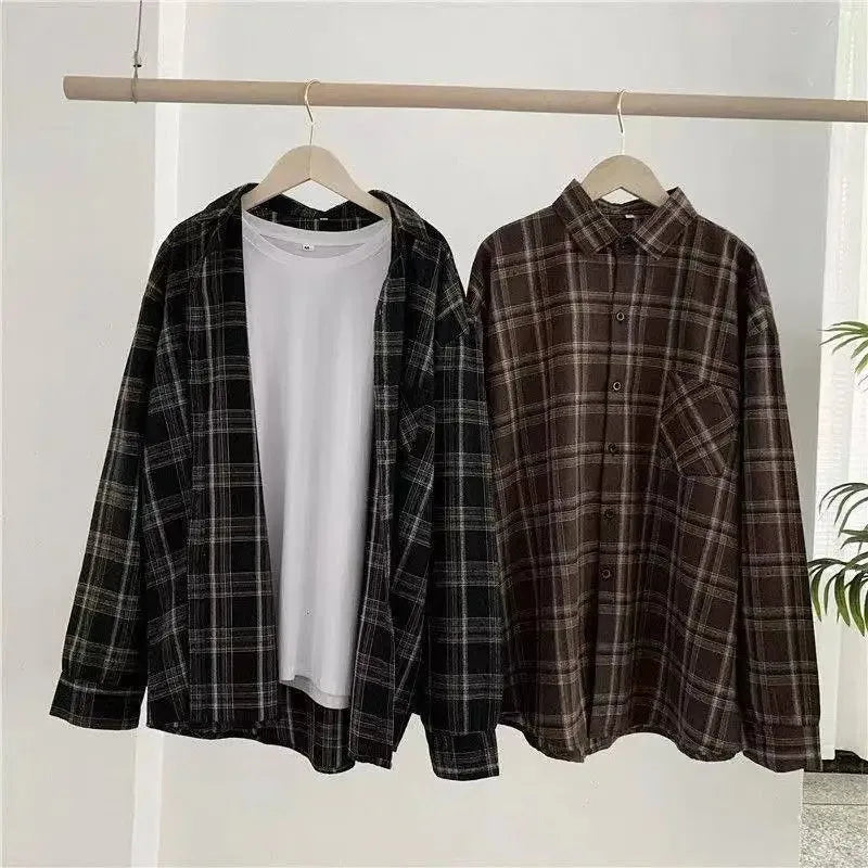 Women’s Oversized Plaid Button-Up Shirt