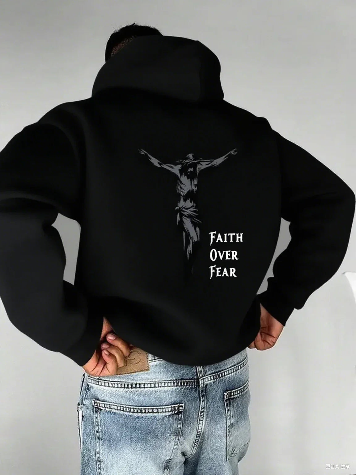 Faith Over Fear Cross Hoodie