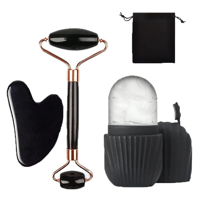 Ice Face Roller & Gua Sha Skincare Set