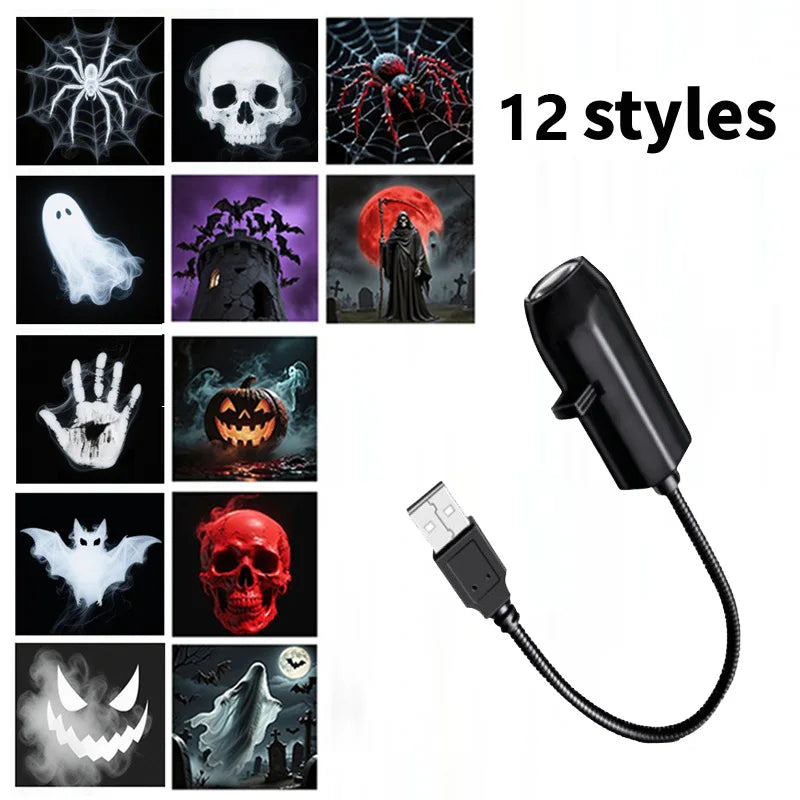 👻 Halloween Ghost & Skull Projector Night Light