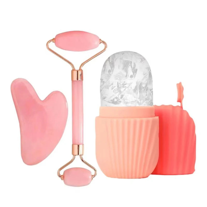 Ice Face Roller & Gua Sha Skincare Set