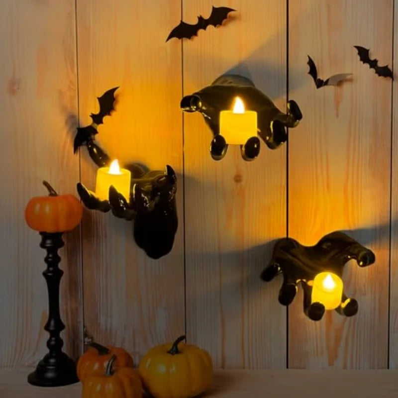 Creepy Hand Wall Candle Holder – Gothic Horror Halloween Decor