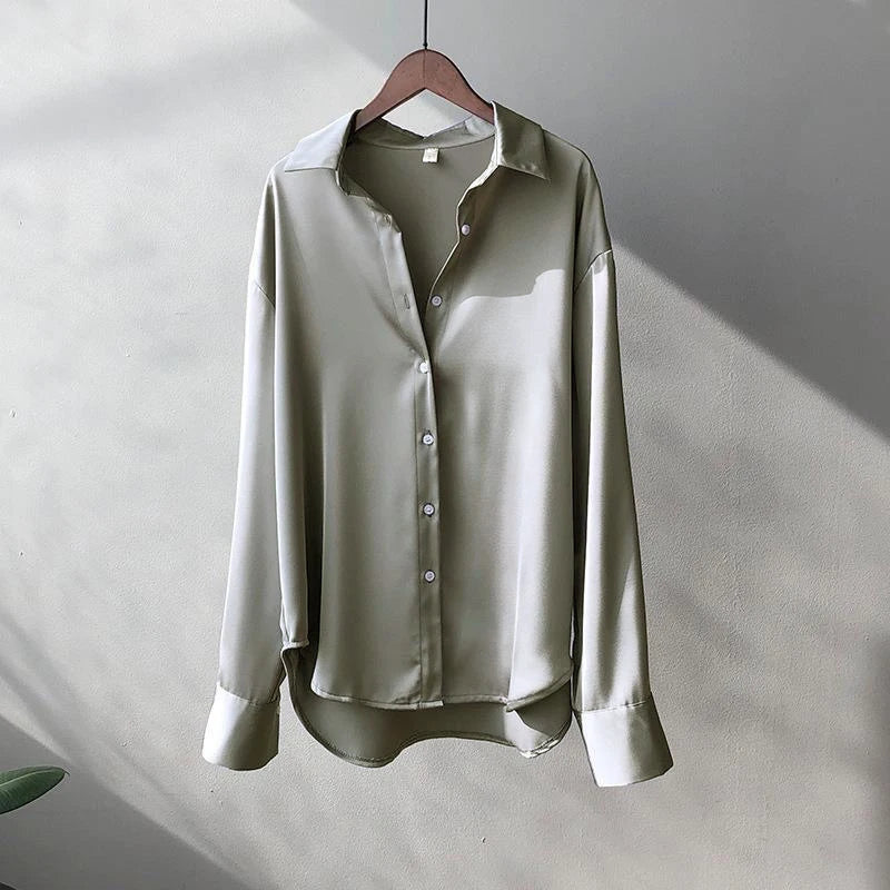 Women’s Elegant Button-Up Long Sleeve Blouse
