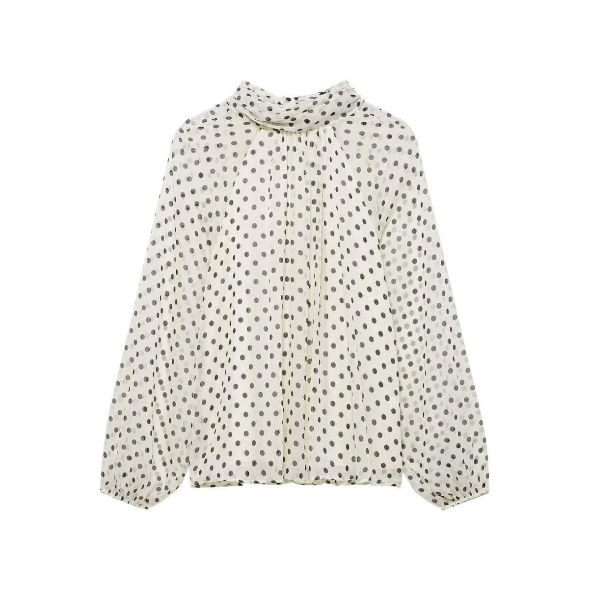 Women’s Polka Dot Bow-Tie Blouse