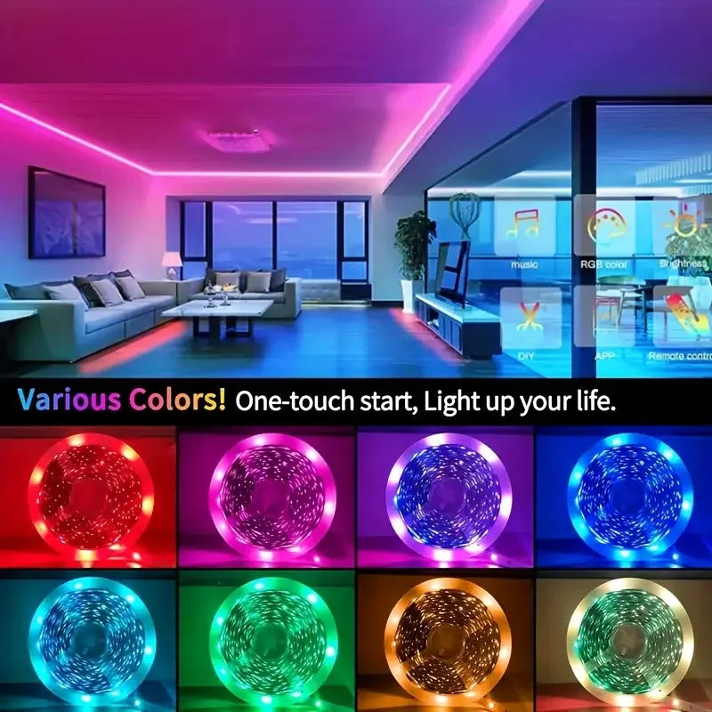 Smart RGB LED Strip Lights with App Control – Flexible Color-Changing Room Lights