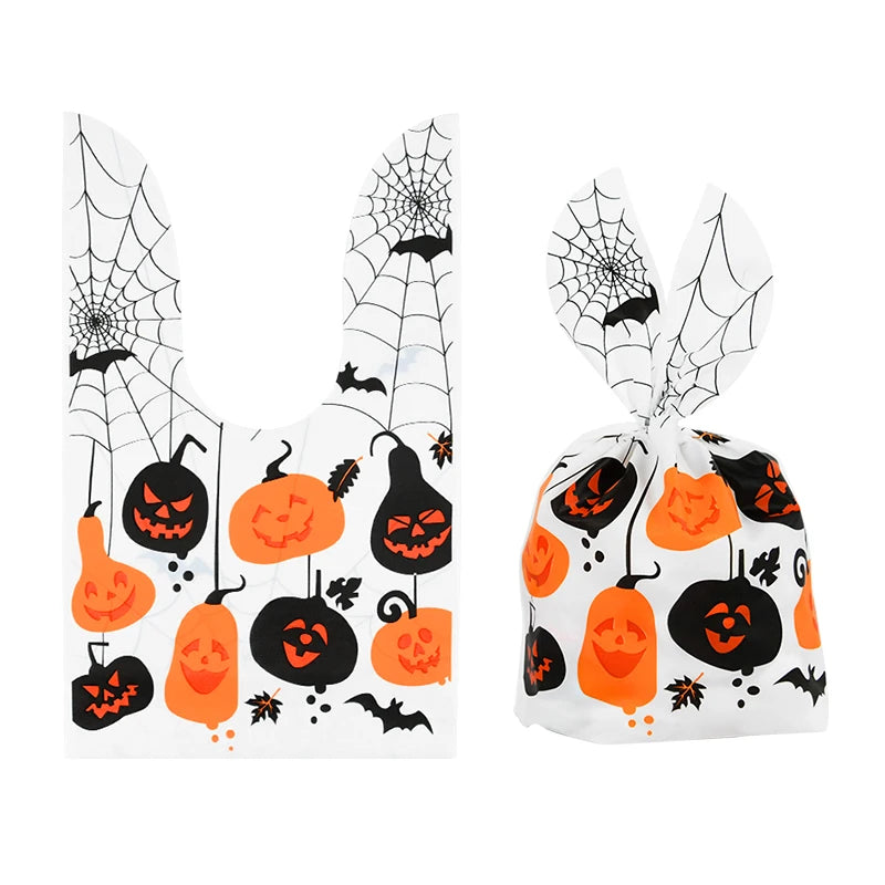 Halloween Pumpkin Bunny Ear Candy Bags