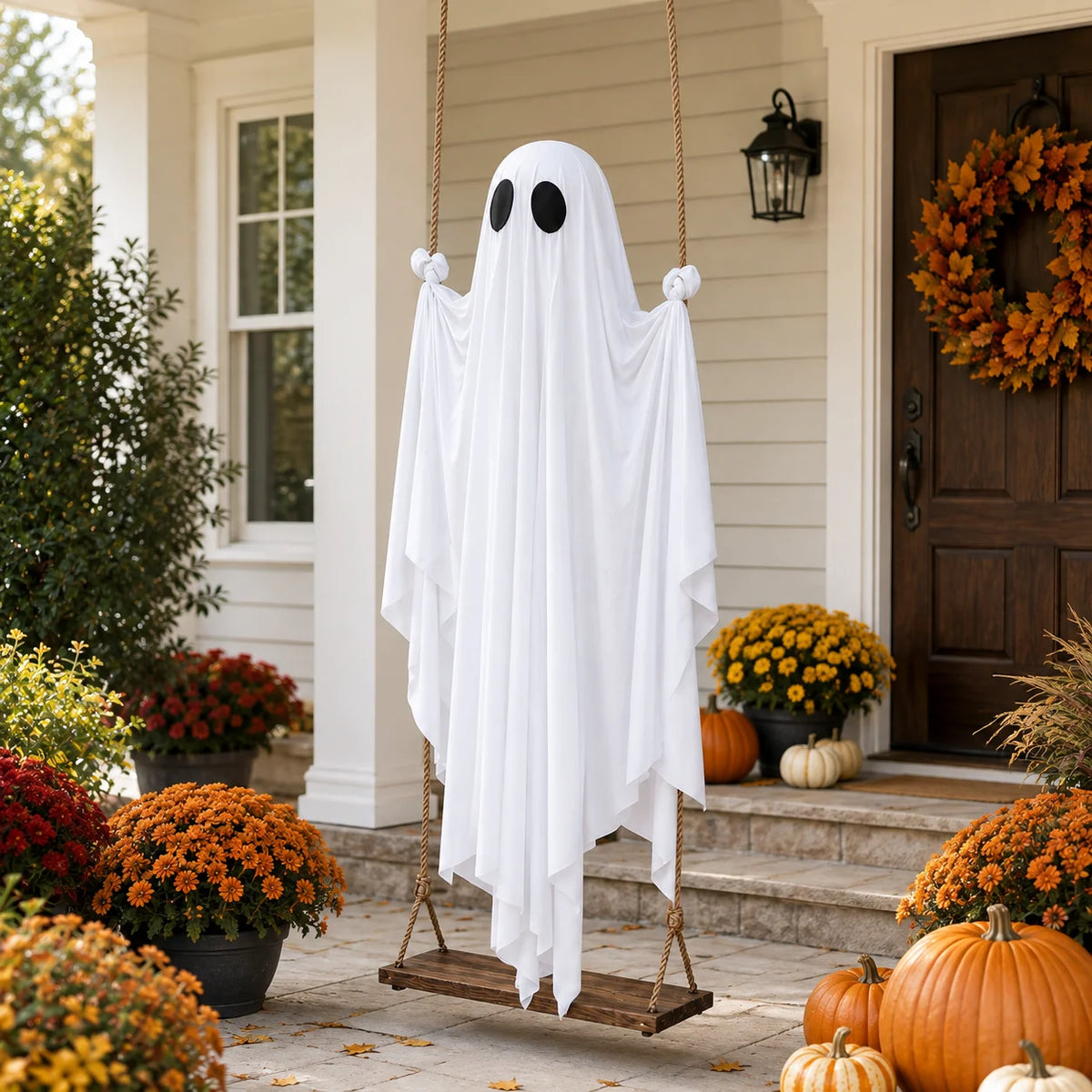 Hanging Ghost Halloween Porch Decor