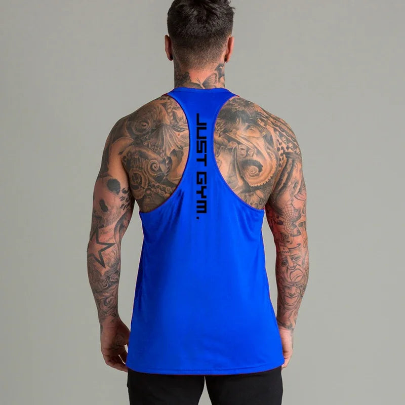 Men’s Striped Cotton Muscle Tank Top