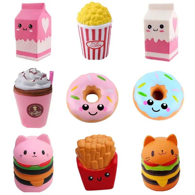 Jumbo Popcorn Animal Squishy Toy 🍿🐻