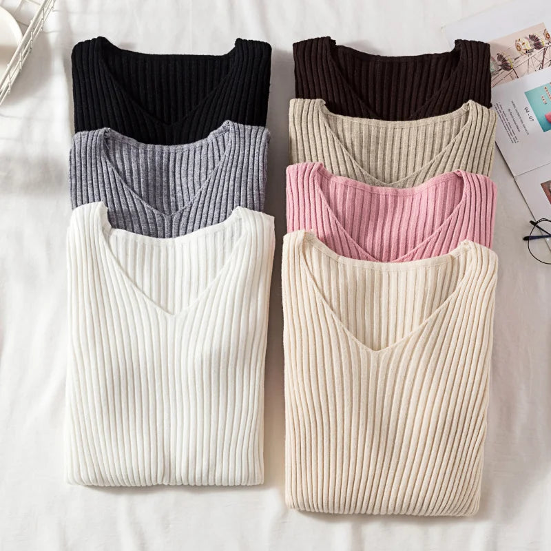 Women’s V-Neck Knit Sweater