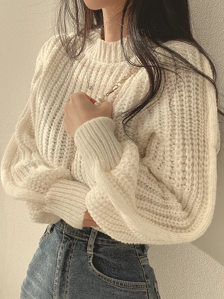 Women’s Vintage Lantern Sleeve Sweater