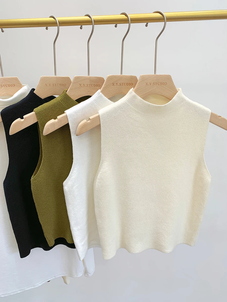 Women’s Knitted Sleeveless Sweater Tank Top