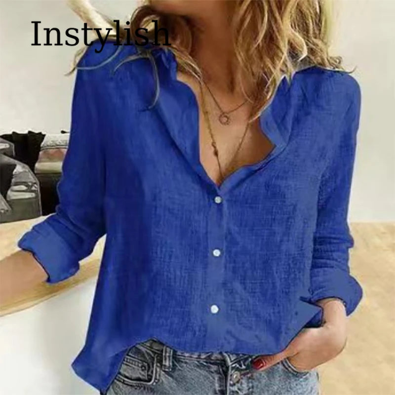 Women’s Classic Linen Button-Up Shirt ✨