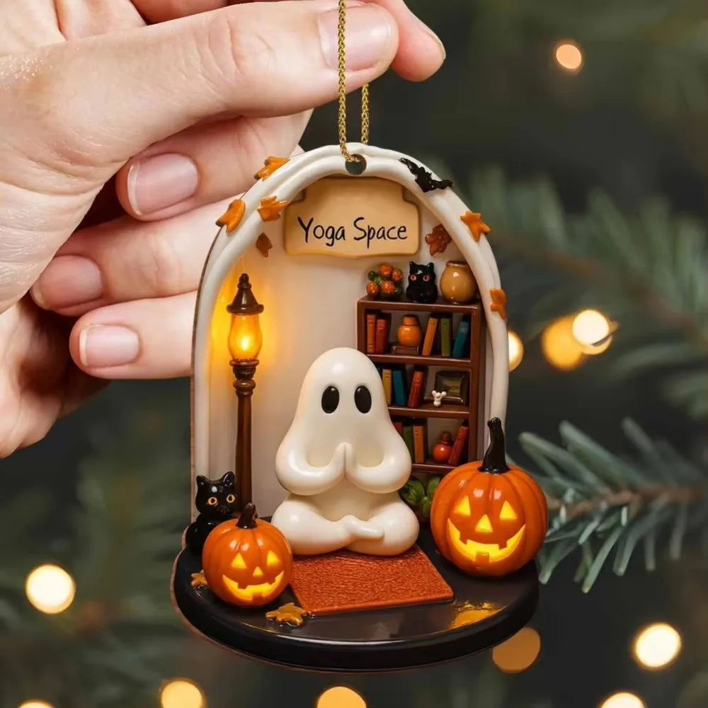 Cozy Reading Ghost Ornament 👻📖🎃