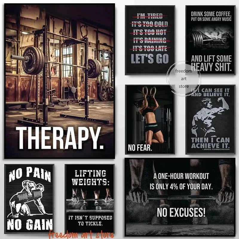 Men’s Muscle & Strength Gym Wall Art Poster 💪🏋️