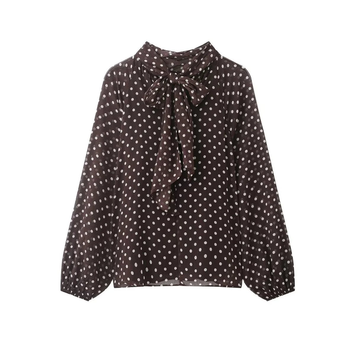 Women’s Polka Dot Bow-Tie Blouse