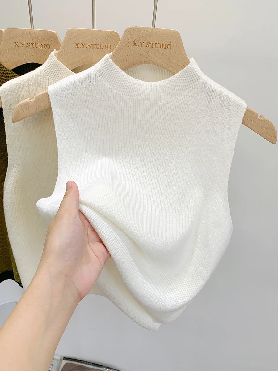 Women’s Knitted Sleeveless Sweater Tank Top