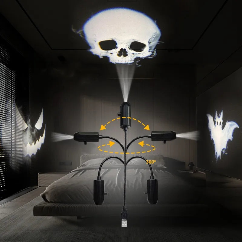 👻 Halloween Ghost & Skull Projector Night Light