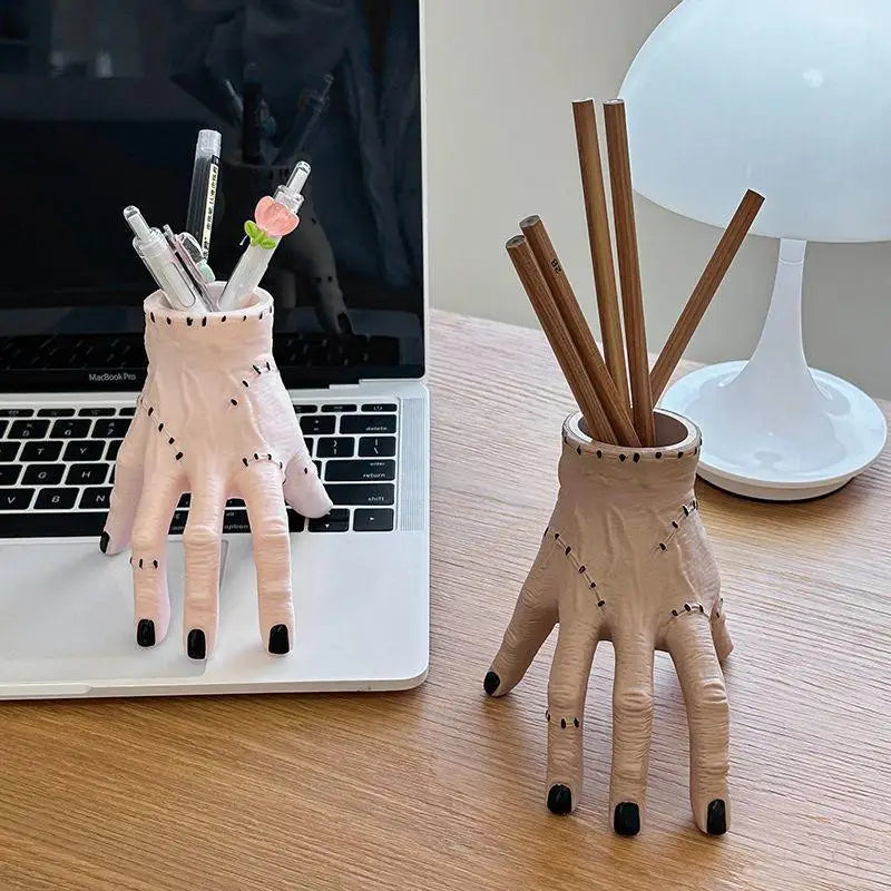 Addams Family Hand Halloween Decor – Creepy Hand Planter & Pen Holder
