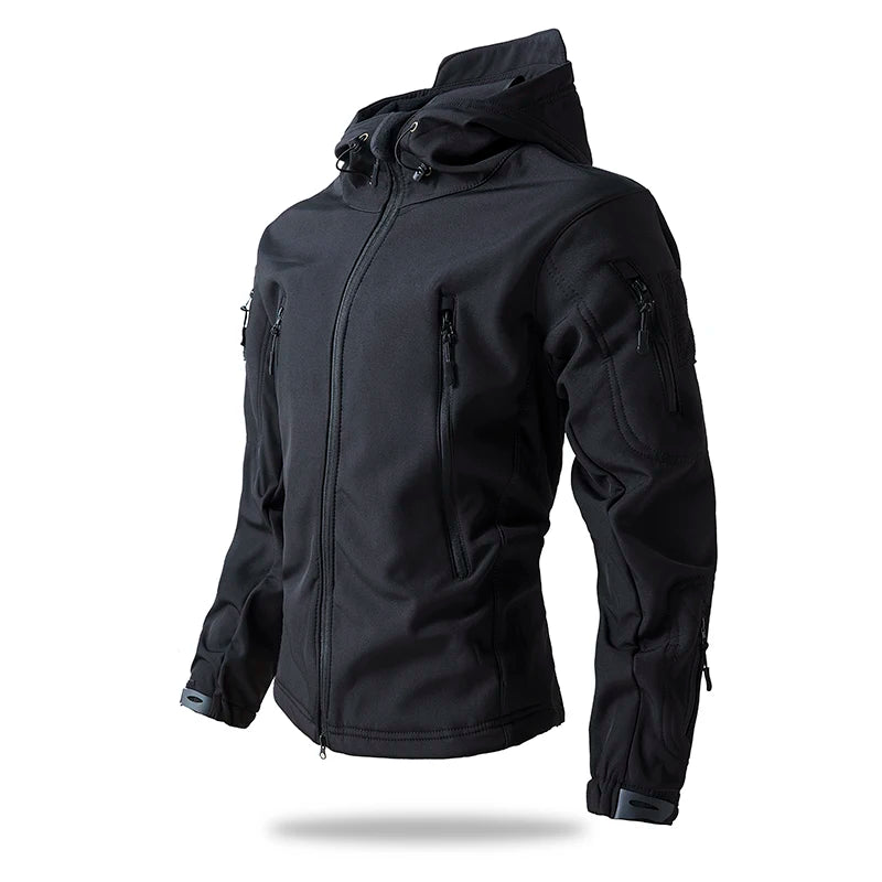 Men’s Waterproof Softshell Tactical Jacket – Fleece-Lined Outdoor Coat